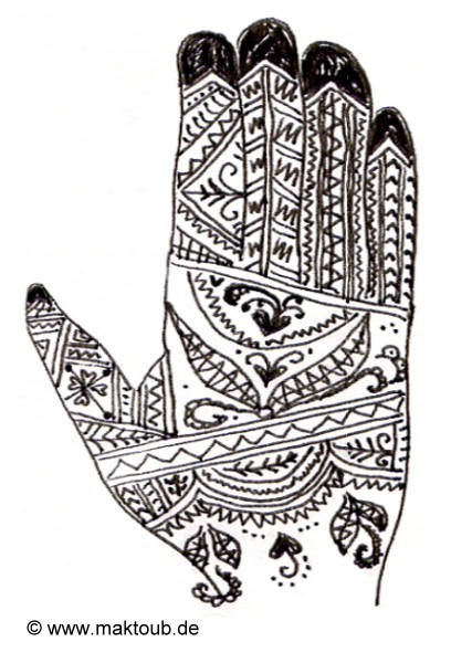 Henna-Muster aus Marokko - linke Hand