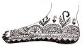 Marokkanische Henna-Mustervorlage - Fußseite